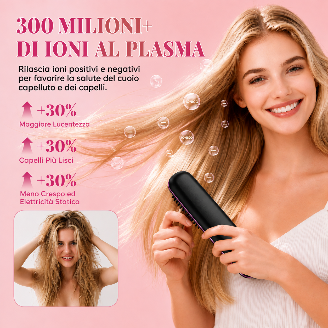 Spazzola Lisciante Portatile USB